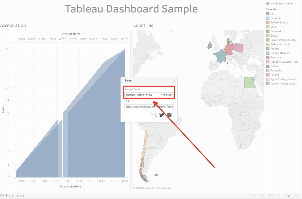 Sample code to embed a viz